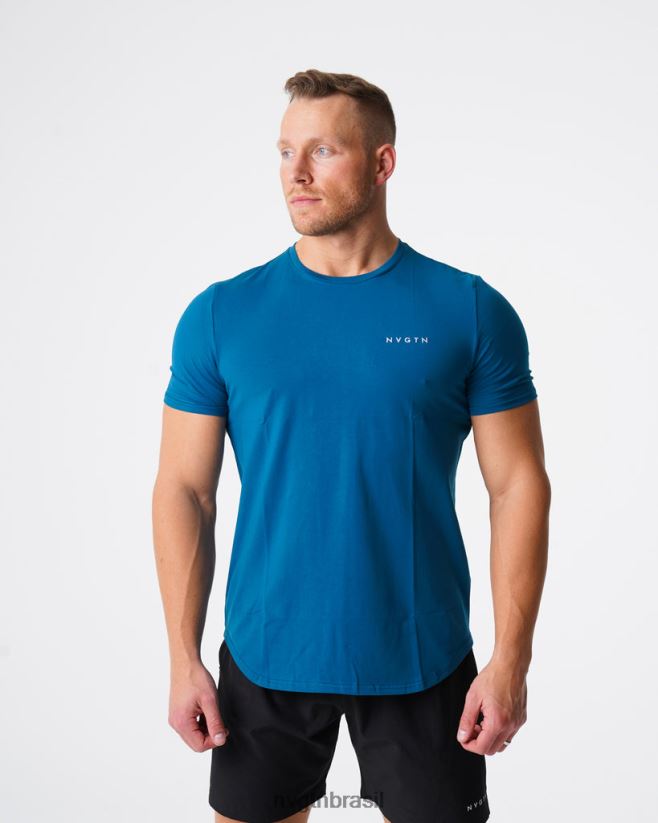 NVGTN topos homens camiseta ajustada por pulso azul francês NNJ66L799