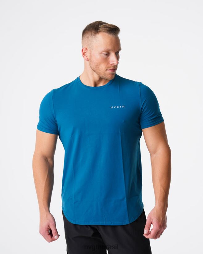 NVGTN topos homens camiseta ajustada por pulso azul francês NNJ66L799