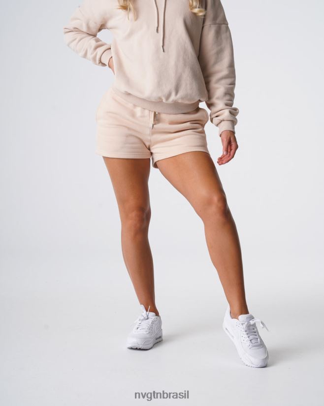 NVGTN estilo de vida mulheres shorts lounge essenciais bege NNJ66L740