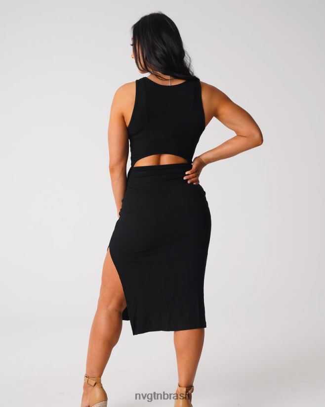 NVGTN estilo de vida mulheres vestido maxi perdido no paraíso preto NNJ66L718