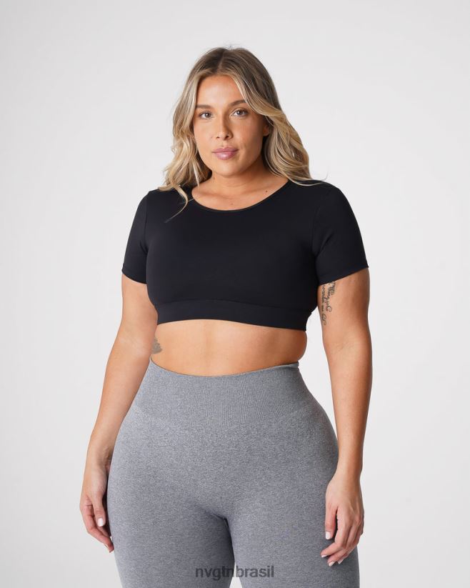 NVGTN fitness mulheres camiseta aberta nas costas preto NNJ66L77