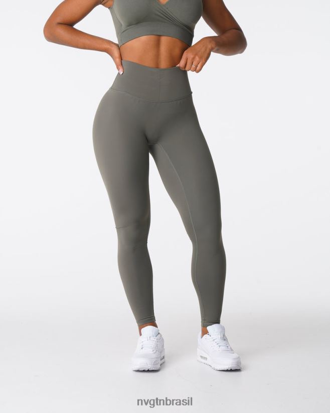 NVGTN fitness mulheres legging assinatura 2.0 verde cáqui NNJ66L567