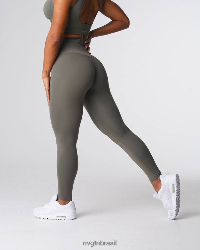 NVGTN fitness mulheres legging assinatura 2.0 verde cáqui NNJ66L567