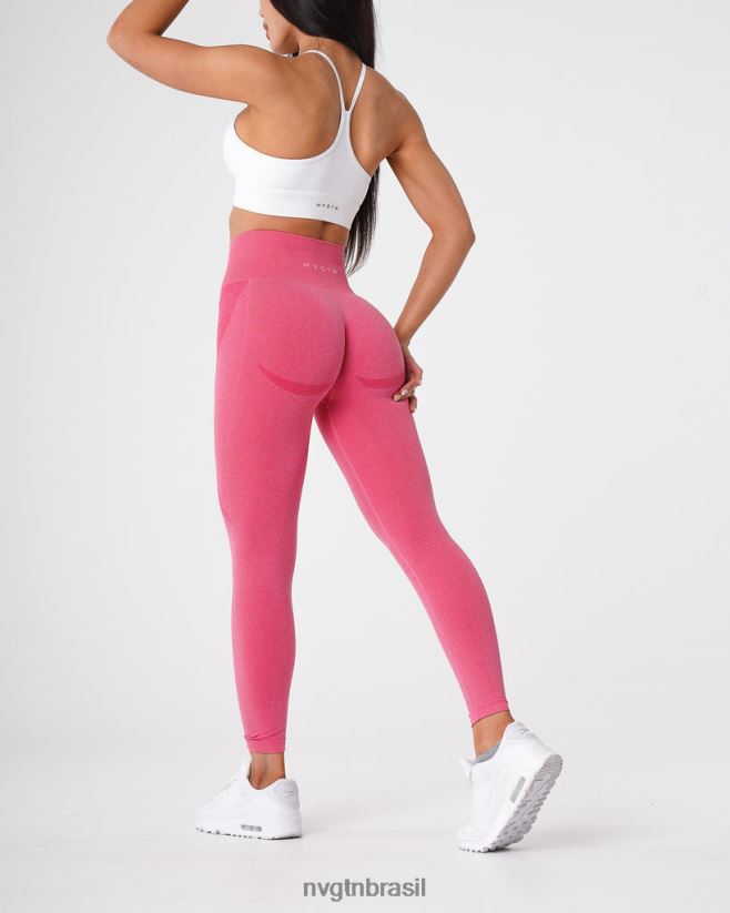 NVGTN fitness mulheres legging sem costura com contorno Rosa quente NNJ66L526