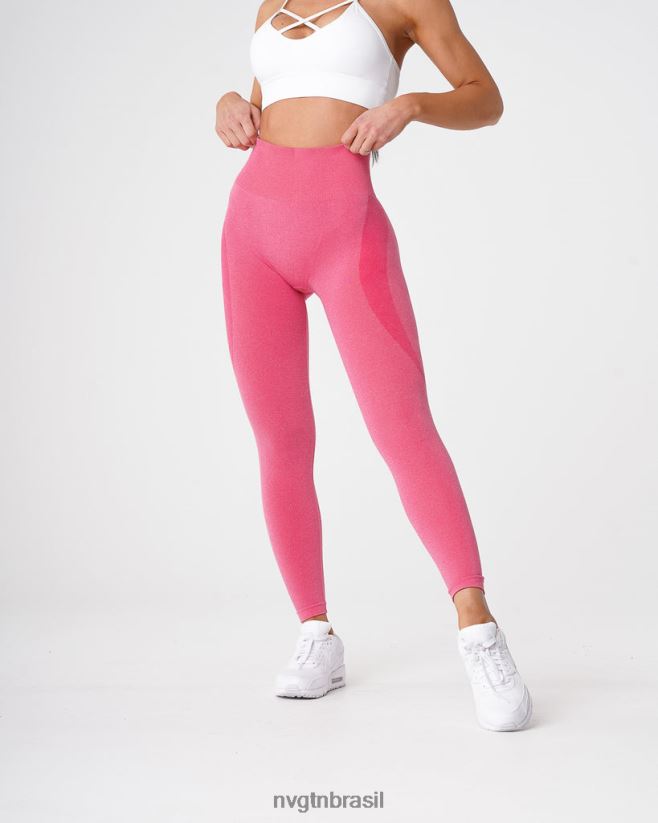 NVGTN fitness mulheres legging sem costura com contorno Rosa quente NNJ66L526