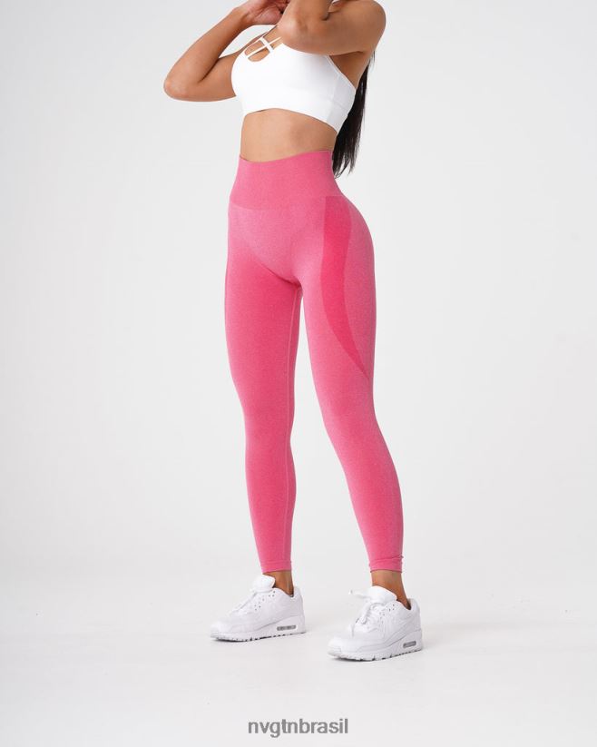 NVGTN fitness mulheres legging sem costura com contorno Rosa quente NNJ66L526
