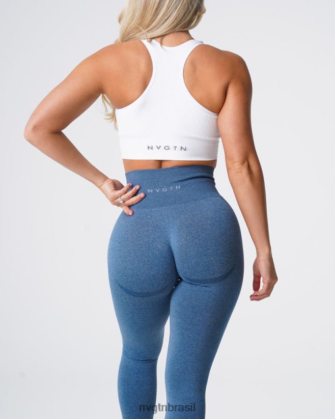 NVGTN fitness mulheres legging sem costura com contorno azul ardósia NNJ66L527