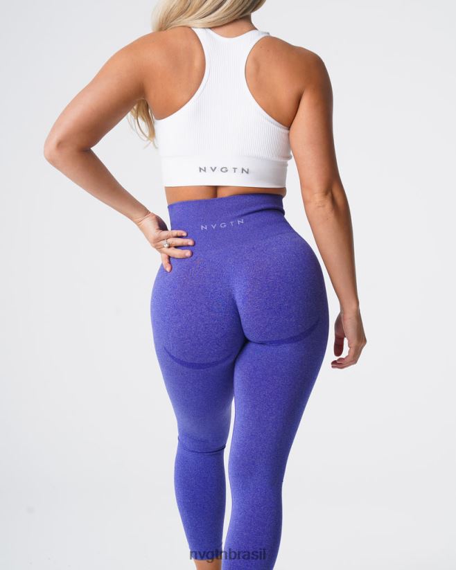 NVGTN fitness mulheres legging sem costura com contorno azul elétrico NNJ66L528
