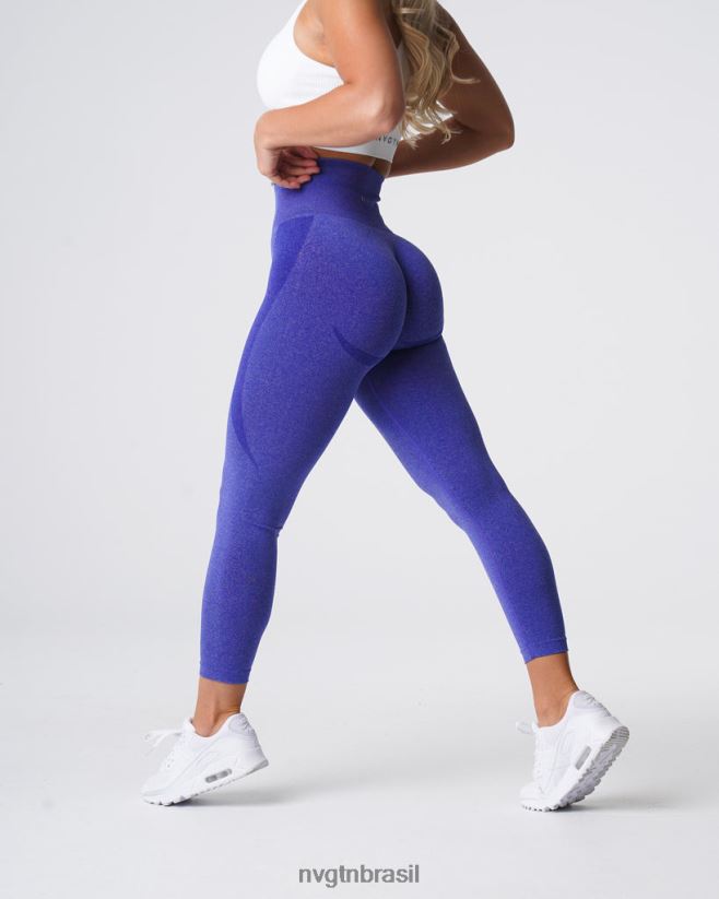 NVGTN fitness mulheres legging sem costura com contorno azul elétrico NNJ66L528