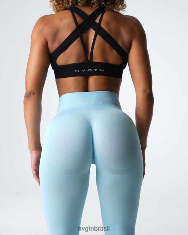 NVGTN fitness mulheres legging sem costura com contorno azul pastel NNJ66L494