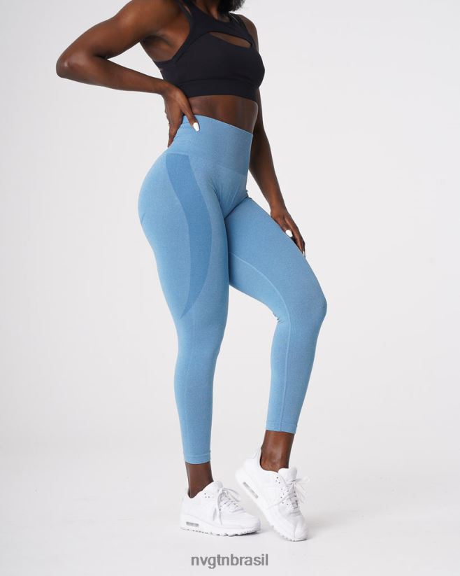 NVGTN fitness mulheres legging sem costura com contorno céu azul NNJ66L519