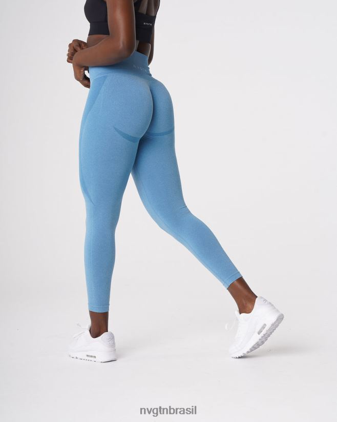NVGTN fitness mulheres legging sem costura com contorno céu azul NNJ66L519