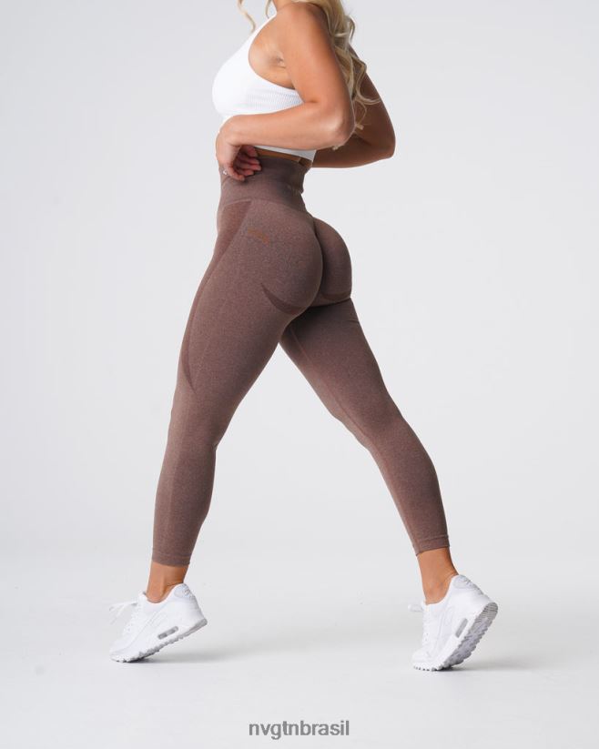 NVGTN fitness mulheres legging sem costura com contorno cacau NNJ66L511
