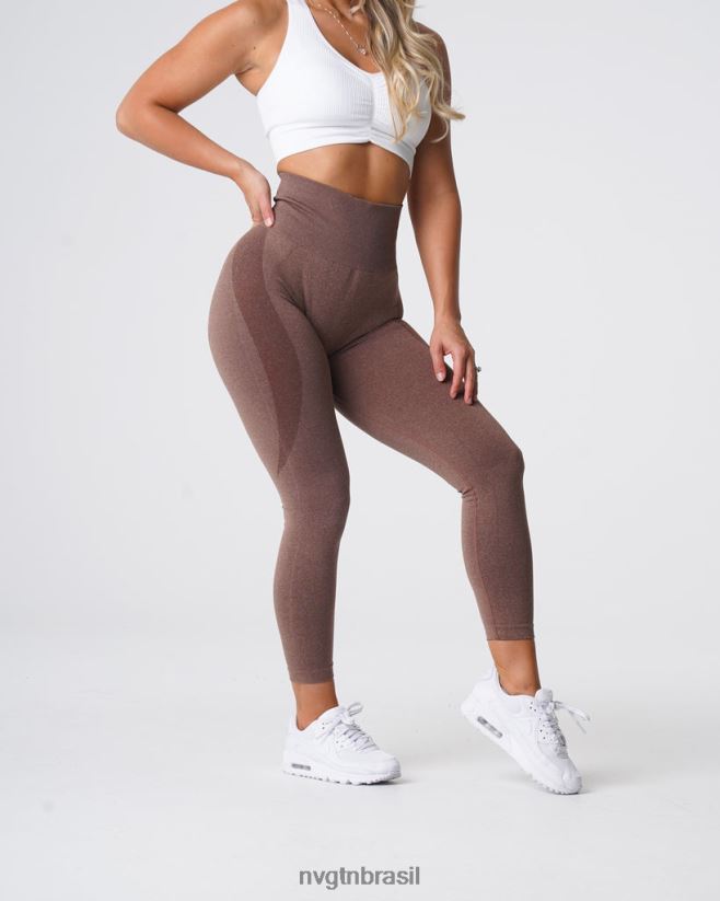 NVGTN fitness mulheres legging sem costura com contorno cacau NNJ66L511