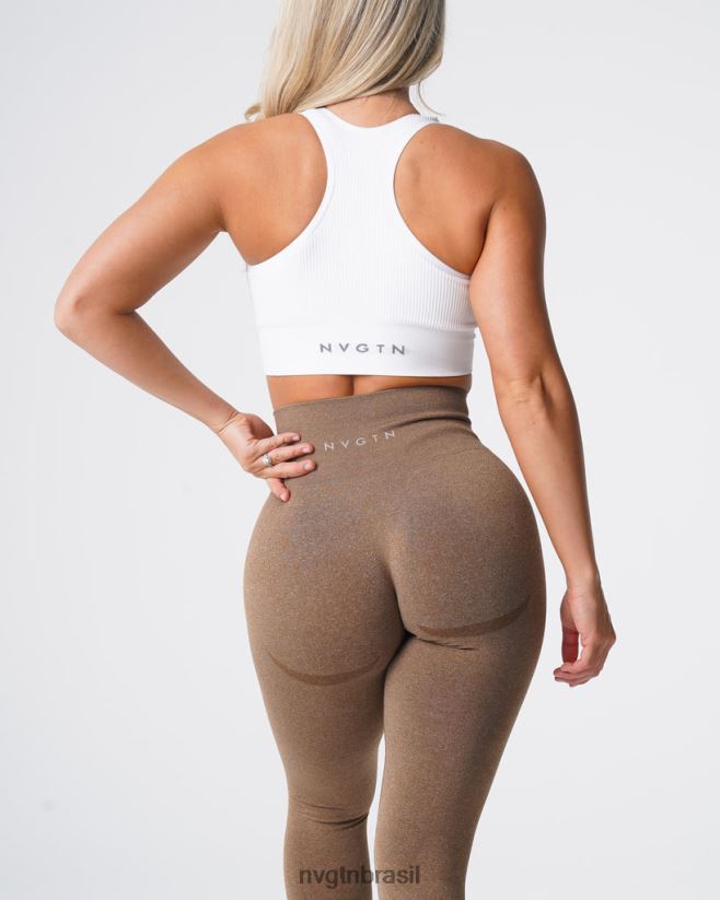 NVGTN fitness mulheres legging sem costura com contorno café NNJ66L510