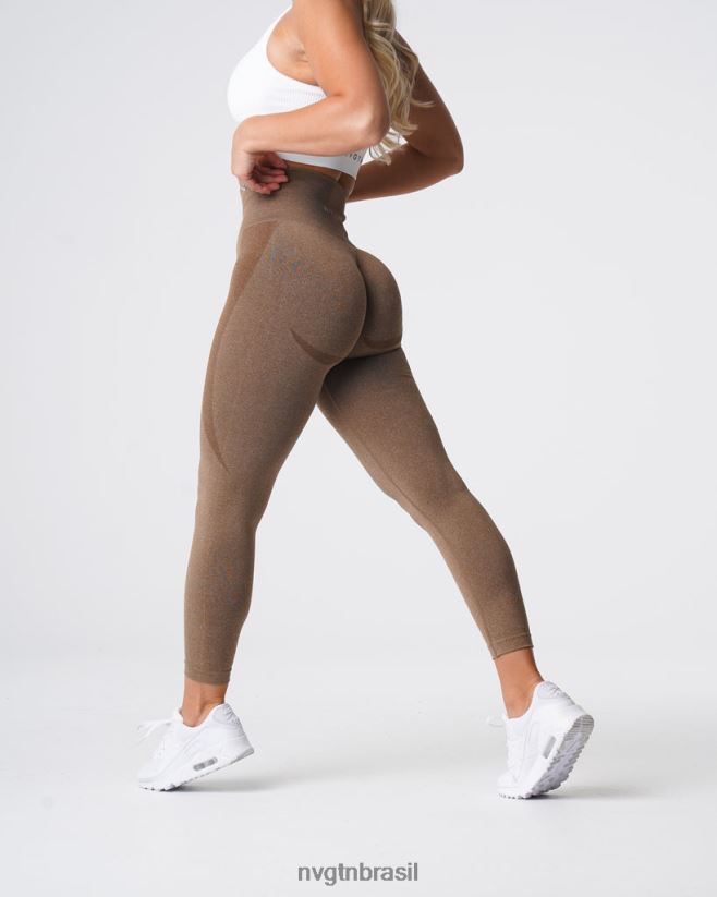 NVGTN fitness mulheres legging sem costura com contorno café NNJ66L510