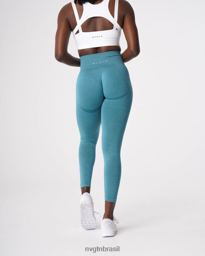 NVGTN fitness mulheres legging sem costura com contorno cerceta NNJ66L534