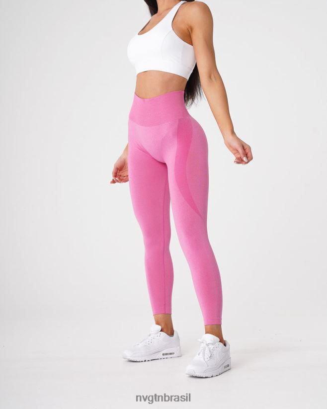 NVGTN fitness mulheres legging sem costura com contorno chiclete rosa NNJ66L516
