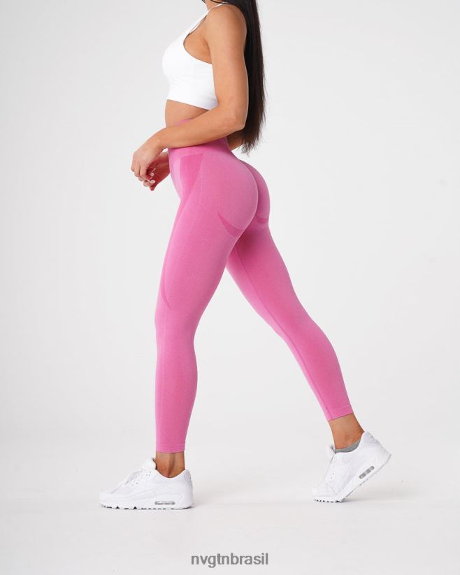 NVGTN fitness mulheres legging sem costura com contorno chiclete rosa NNJ66L516