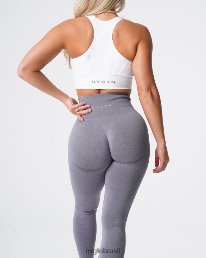 NVGTN fitness mulheres legging sem costura com contorno cinza NNJ66L508
