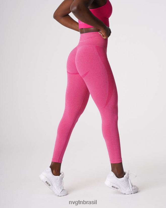 NVGTN fitness mulheres legging sem costura com contorno fúcsia NNJ66L529