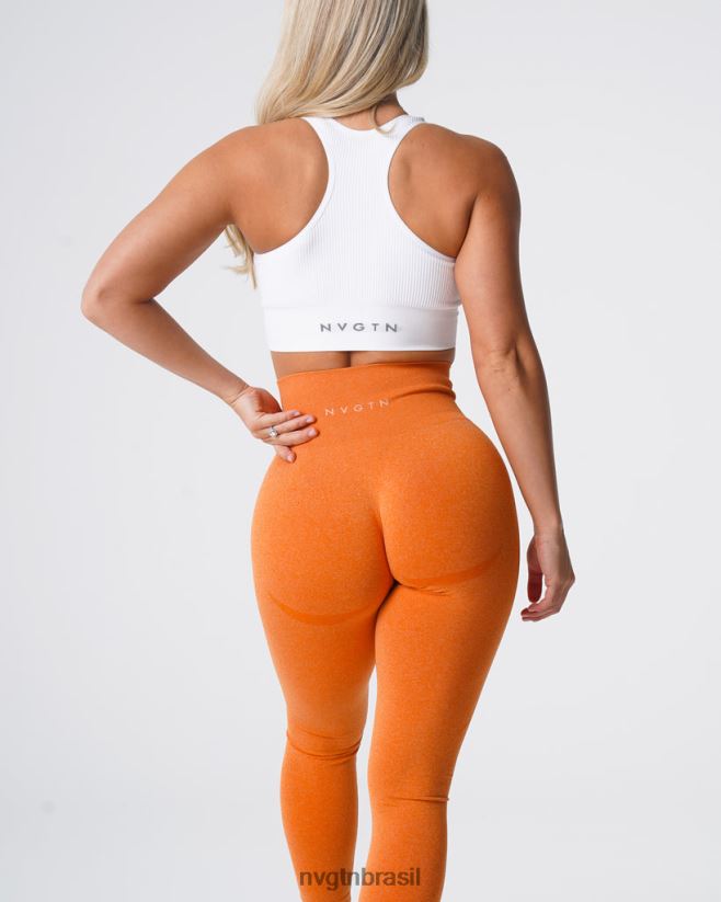 NVGTN fitness mulheres legging sem costura com contorno laranja queimado NNJ66L517