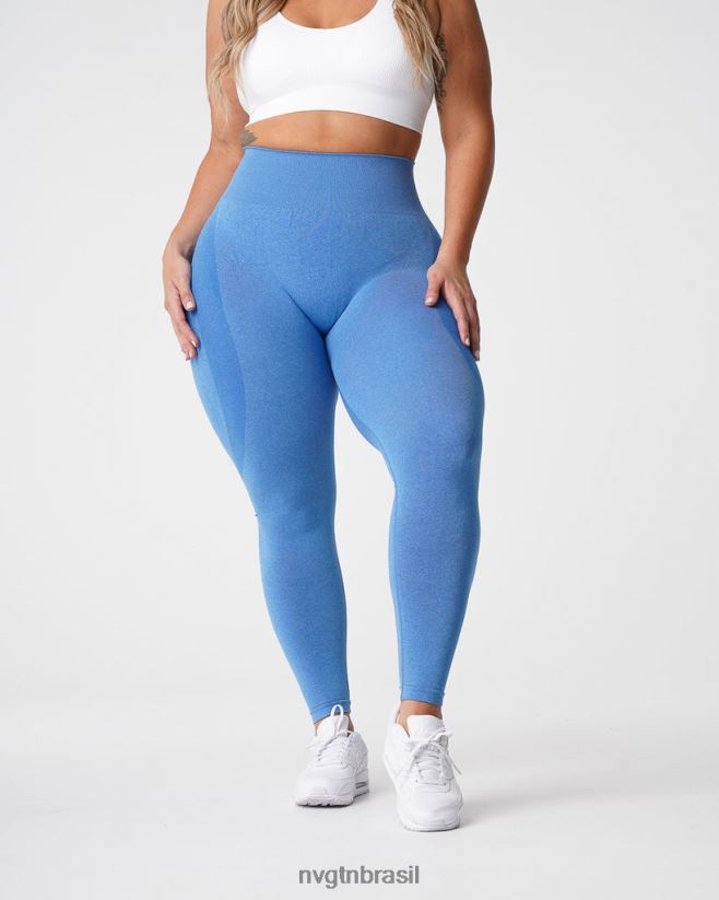 NVGTN fitness mulheres legging sem costura com contorno oceano azul NNJ66L512