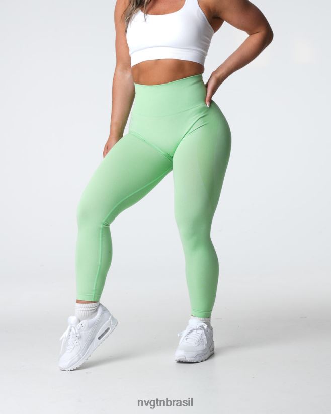 NVGTN fitness mulheres legging sem costura com contorno pistache NNJ66L493