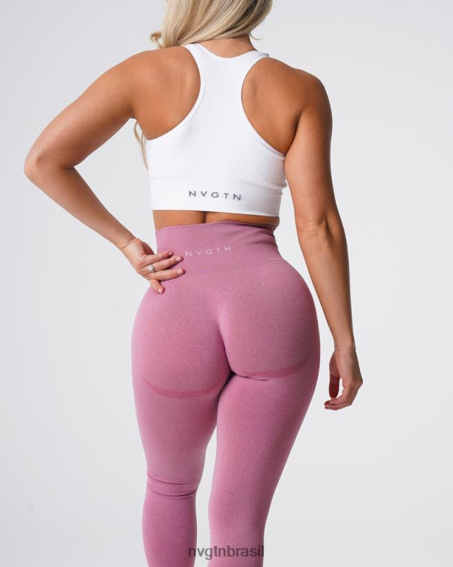 NVGTN fitness mulheres legging sem costura com contorno rosa pastel NNJ66L521