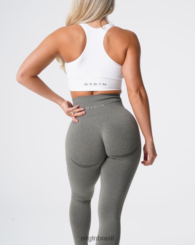 NVGTN fitness mulheres legging sem costura com contorno verde cáqui NNJ66L525