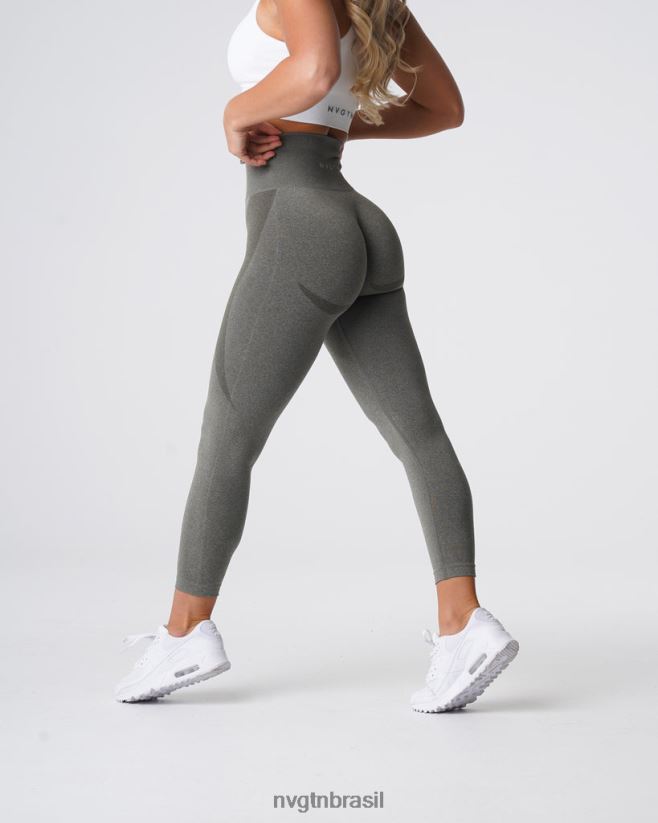 NVGTN fitness mulheres legging sem costura com contorno verde cáqui NNJ66L525
