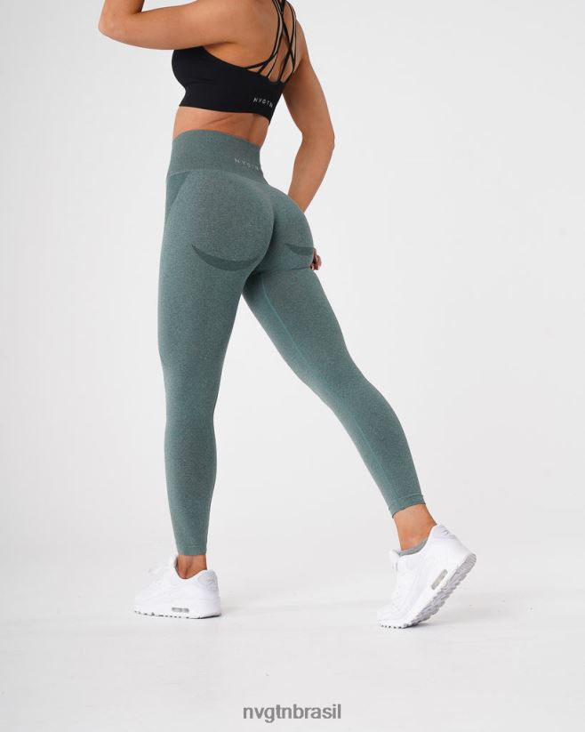 NVGTN fitness mulheres legging sem costura com contorno verde floresta NNJ66L524