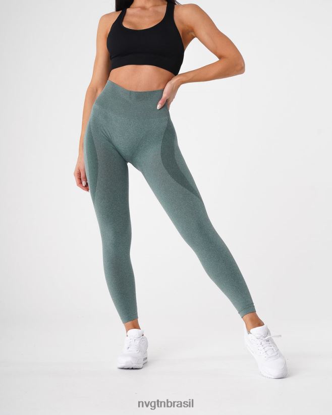 NVGTN fitness mulheres legging sem costura com contorno verde floresta NNJ66L524