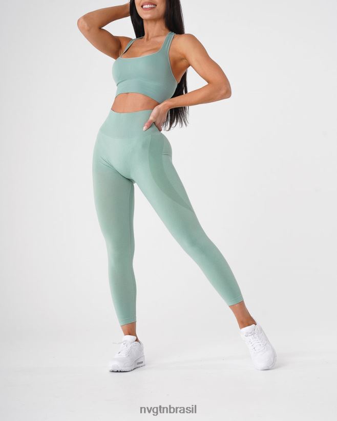 NVGTN fitness mulheres legging sem costura com contorno verde sálvia NNJ66L536