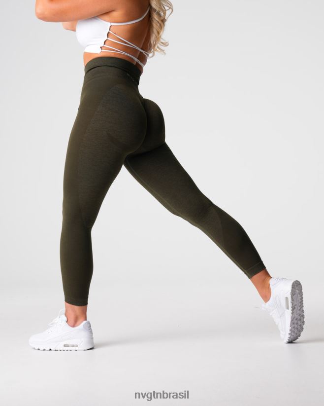 NVGTN fitness mulheres legging sem costura contorno 2.0 Oliva NNJ66L492