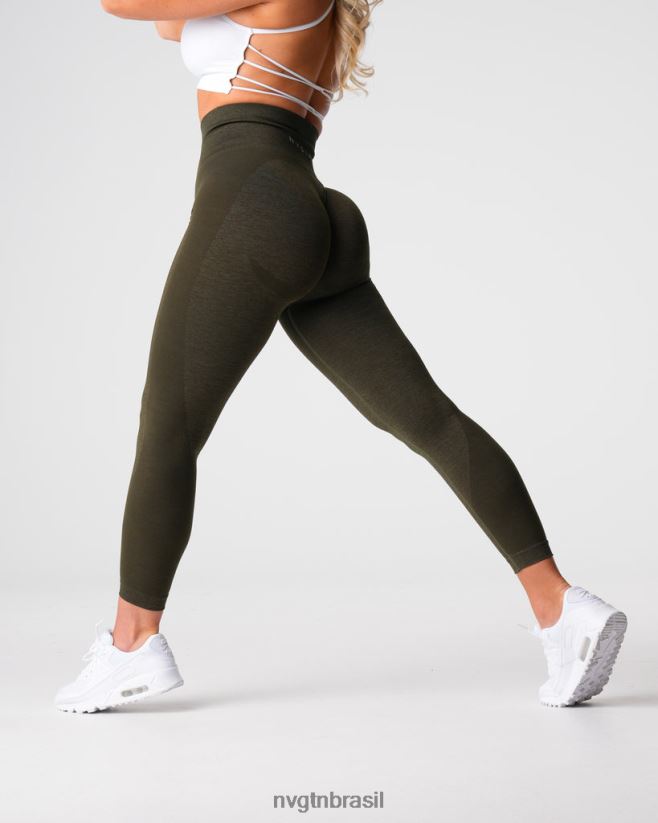 NVGTN fitness mulheres legging sem costura contorno 2.0 Oliva NNJ66L492