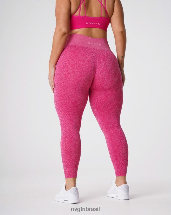 NVGTN fitness mulheres legging sem costura de pele de cobra fúcsia NNJ66L693