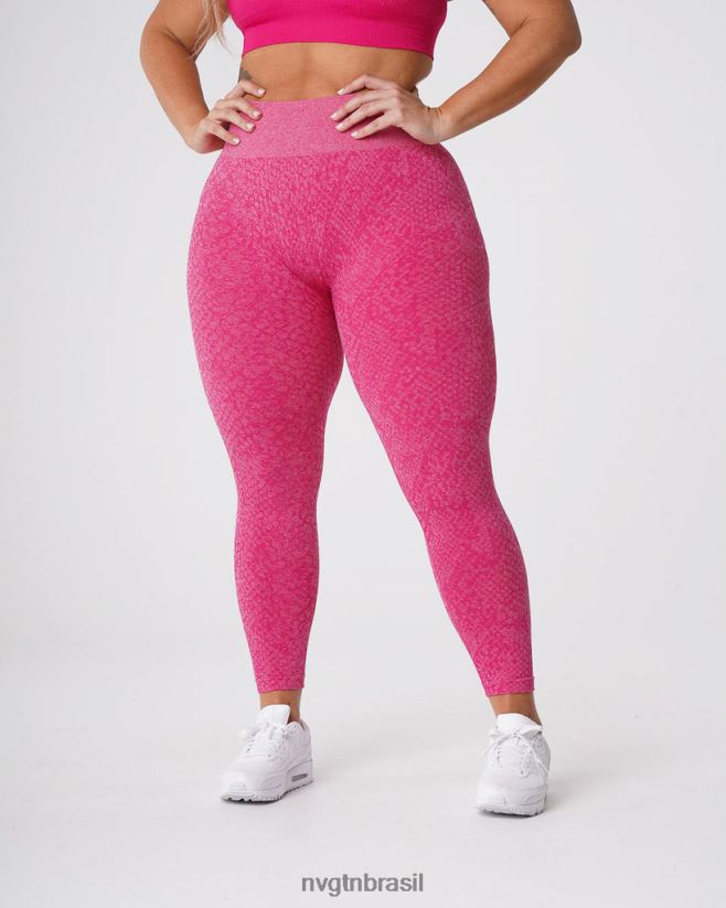 NVGTN fitness mulheres legging sem costura de pele de cobra fúcsia NNJ66L693