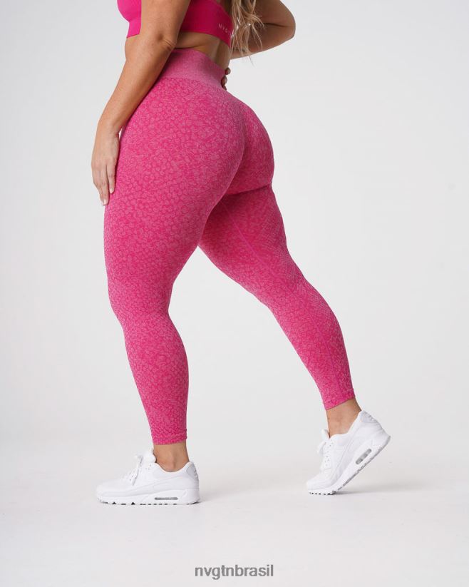 NVGTN fitness mulheres legging sem costura de pele de cobra fúcsia NNJ66L693