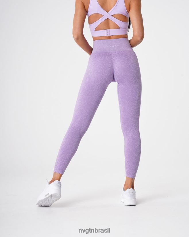 NVGTN fitness mulheres legging sem costura de pele de cobra lilás NNJ66L692