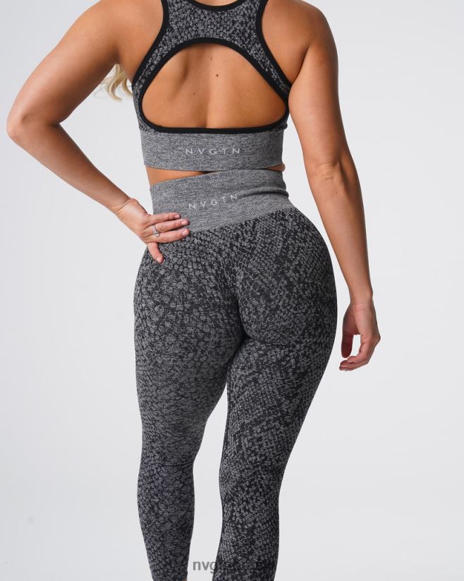 NVGTN fitness mulheres legging sem costura de pele de cobra preto salpicado NNJ66L678