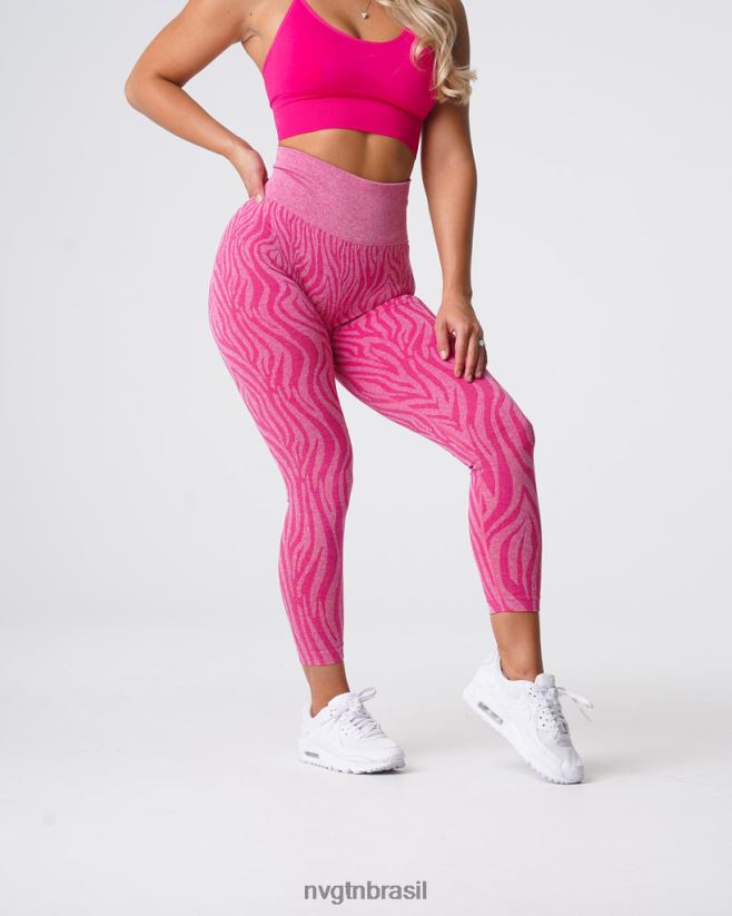 NVGTN fitness mulheres legging sem costura zebra fúcsia NNJ66L691