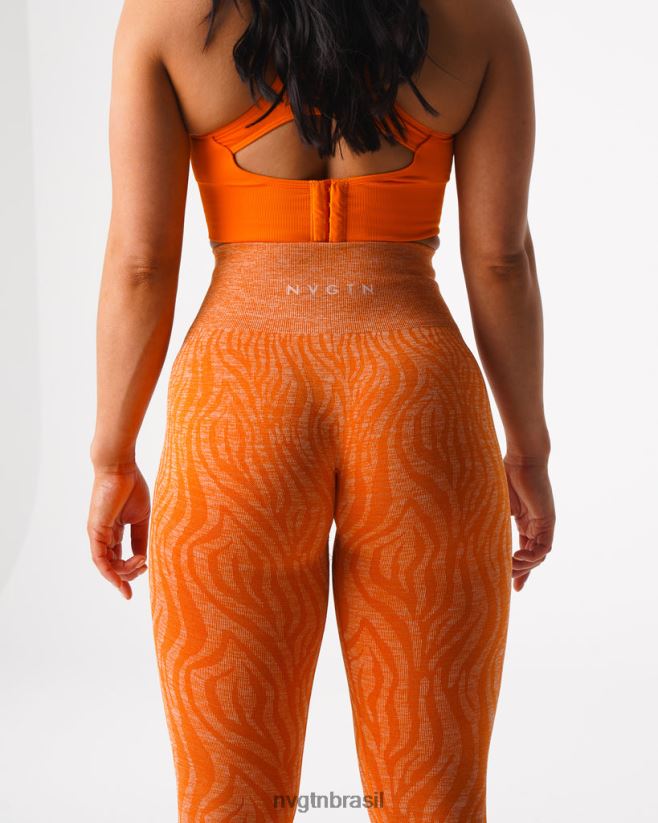 NVGTN fitness mulheres legging sem costura zebra laranja queimado NNJ66L683