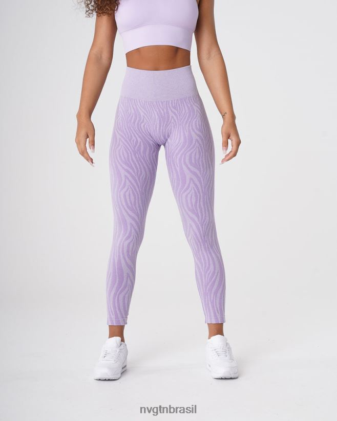 NVGTN fitness mulheres legging sem costura zebra lilás NNJ66L690