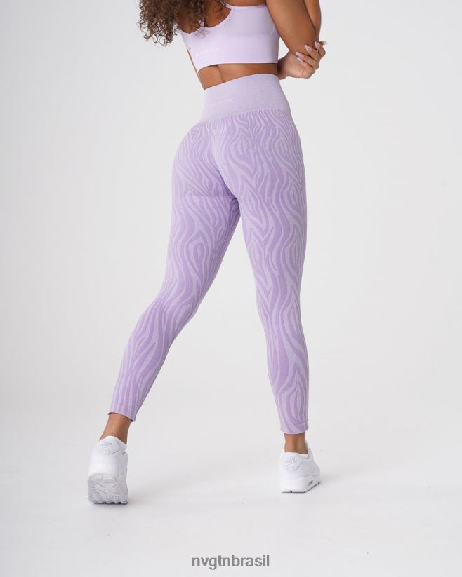 NVGTN fitness mulheres legging sem costura zebra lilás NNJ66L690