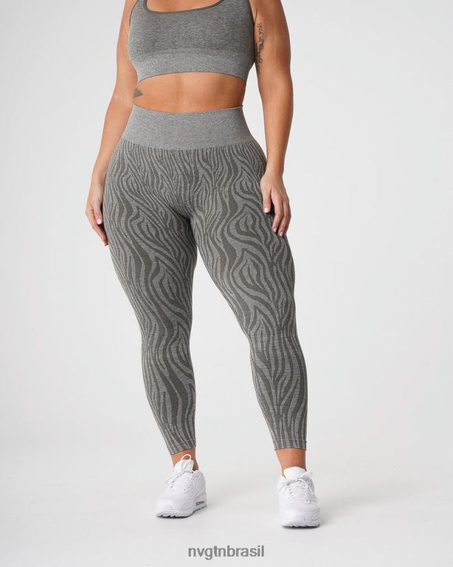 NVGTN fitness mulheres legging sem costura zebra verde cáqui NNJ66L687