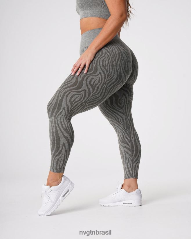 NVGTN fitness mulheres legging sem costura zebra verde cáqui NNJ66L687