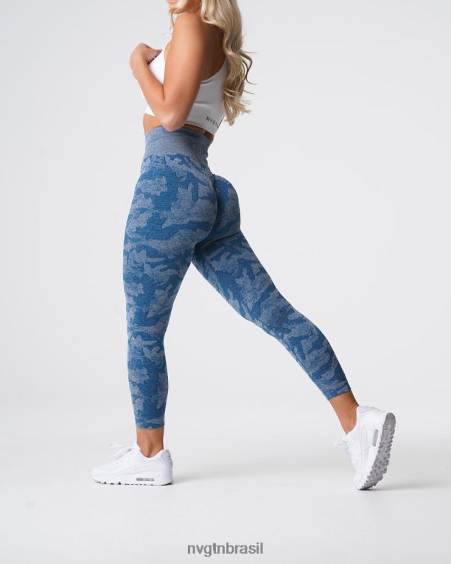 NVGTN fitness mulheres leggings camufladas sem costura azul ardósia NNJ66L674