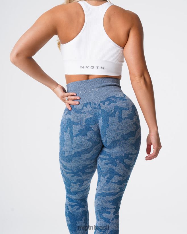 NVGTN fitness mulheres leggings camufladas sem costura azul ardósia NNJ66L674