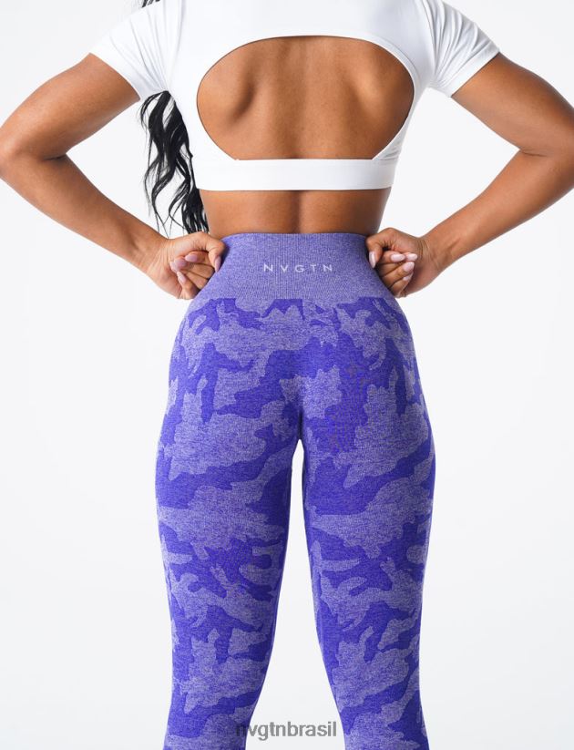 NVGTN fitness mulheres leggings camufladas sem costura azul elétrico NNJ66L667